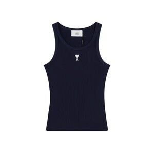 Ami Dark Blue Tank Top with White Emblem